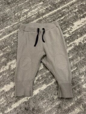 Zara Gray Knit Kids Jogger Pants with Black Drawstring
